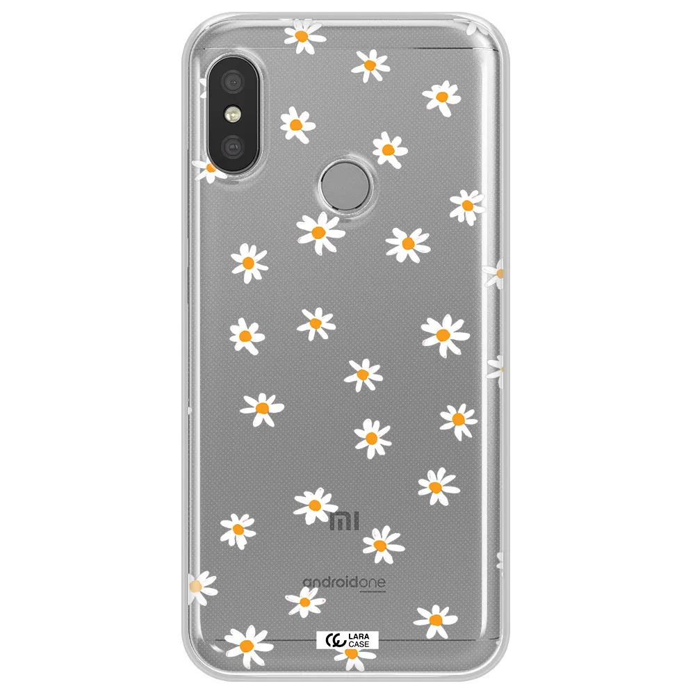 a white background with orange dots Xiaomi Redmi 6 Pro Clear TPU Case
