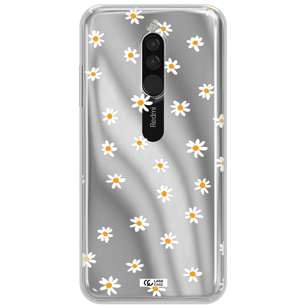 A White Background With Orange Dots Xiaomi Redmi 8 Clear Tpu Case