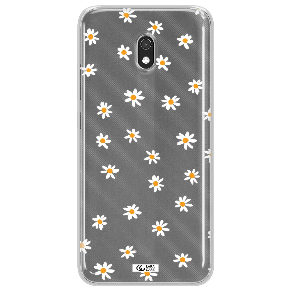 a white background with orange dots Xiaomi Redmi 8A Clear TPU Case