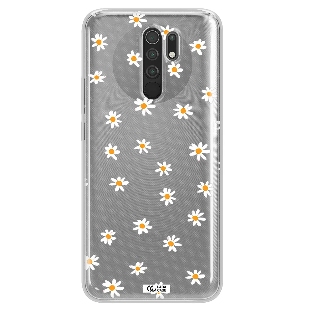 a white background with orange dots Xiaomi Redmi 9 Clear TPU Case