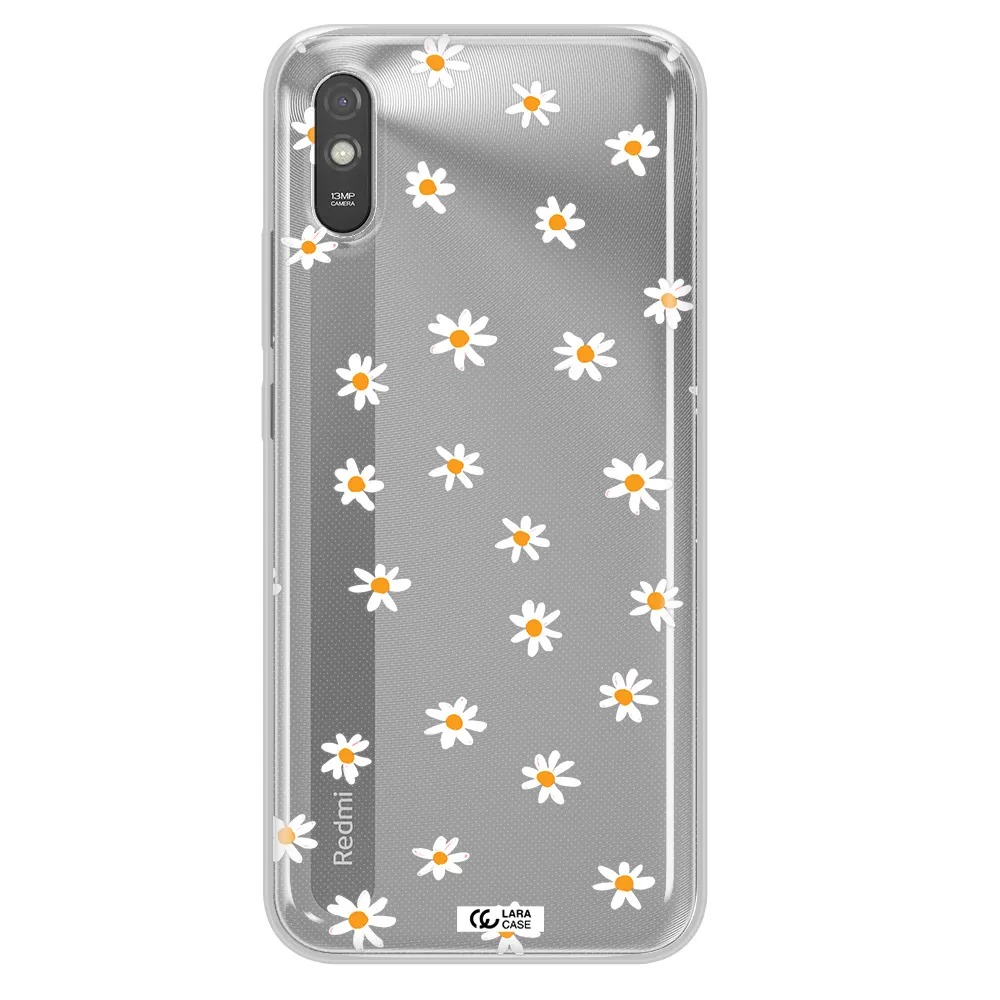 a white background with orange dots Xiaomi Redmi 9A Clear TPU Case