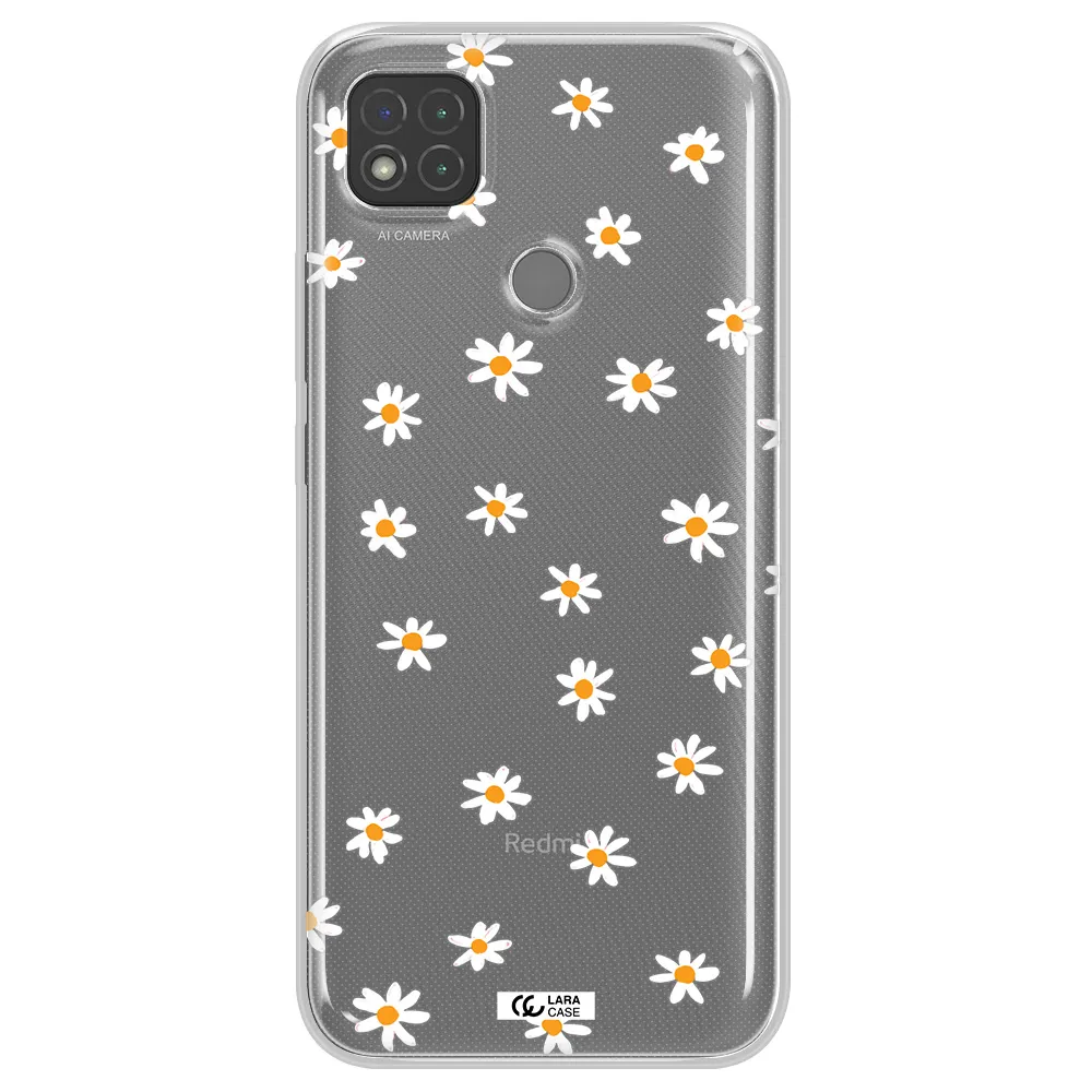 a white background with orange dots Xiaomi Redmi 9C Clear TPU Case