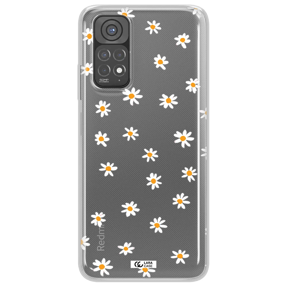 a white background with orange dots Xiaomi Redmi Note 11 Clear TPU Case