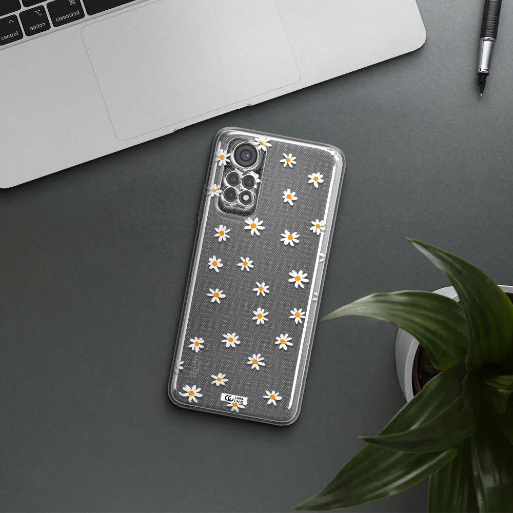 A White Background With Orange Dots Xiaomi Redmi Note 11S Clear Tpu Case