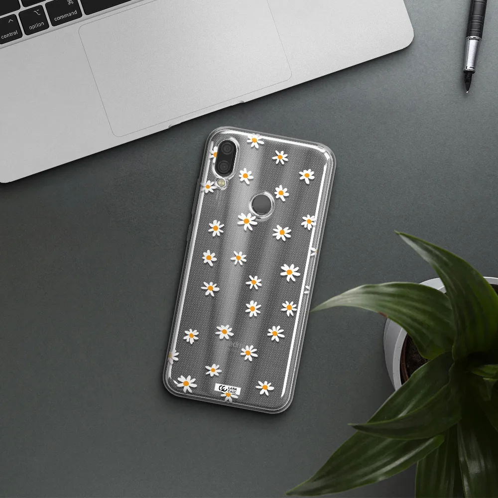 a white background with orange dots Xiaomi Redmi Note 7 Clear TPU Case