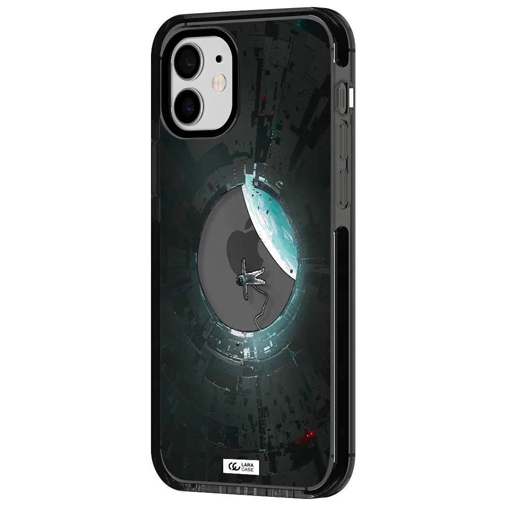 a astronaut in a space station Apple iPhone 11 impact Smoke Black Case