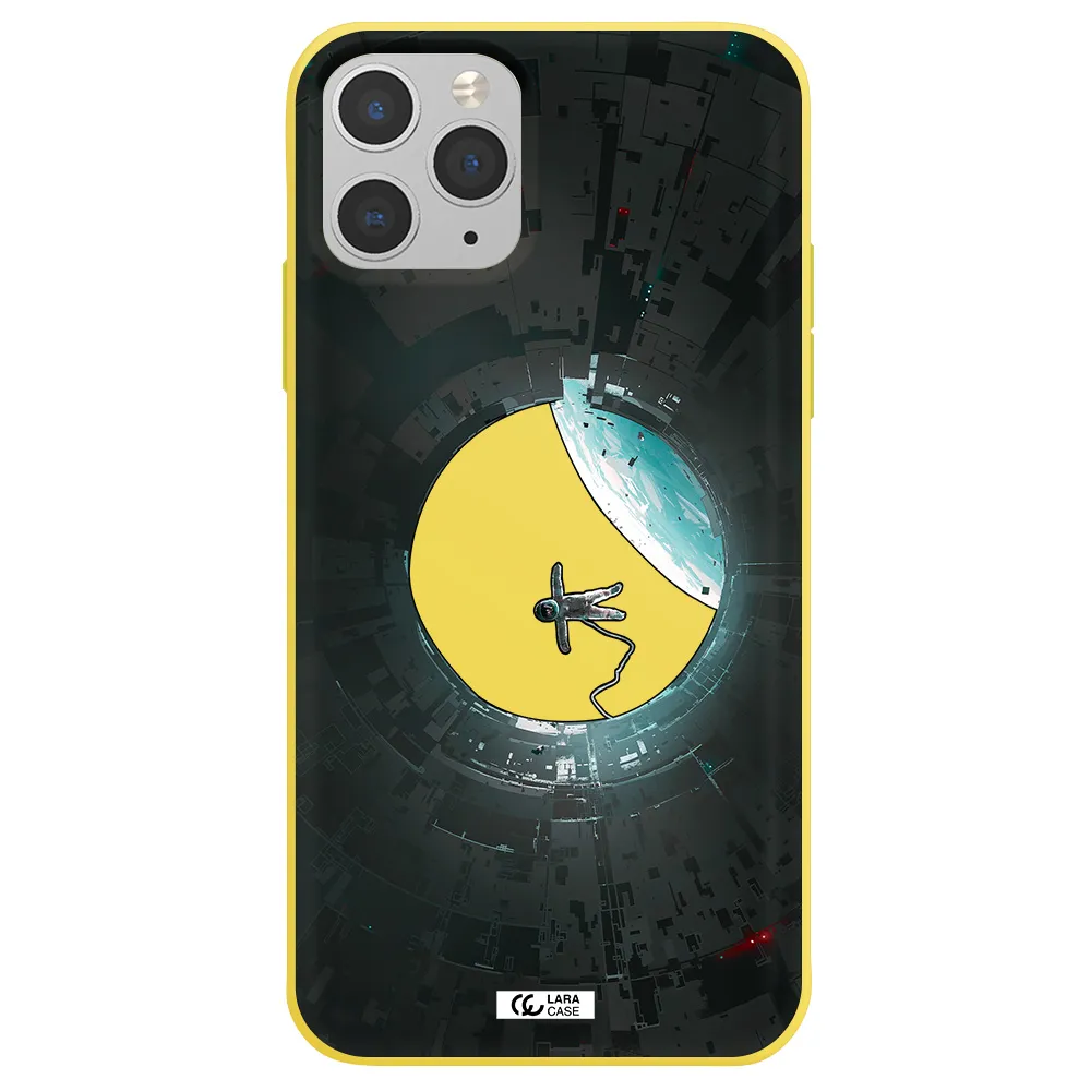 a astronaut in a space station Apple iPhone 11 pro max Silicone canary yellow Case