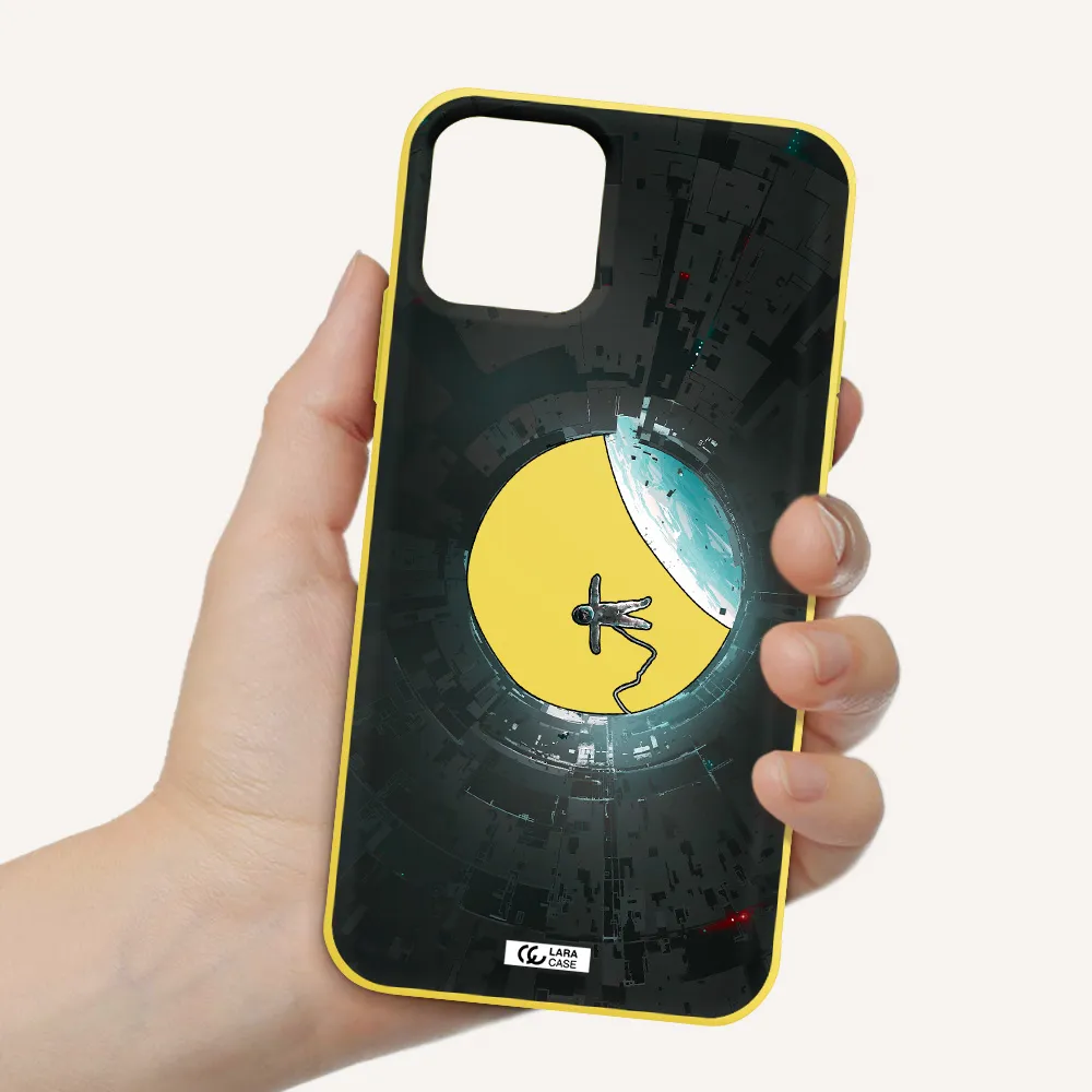 a astronaut in a space station Apple iPhone 11 pro max Silicone canary yellow Case