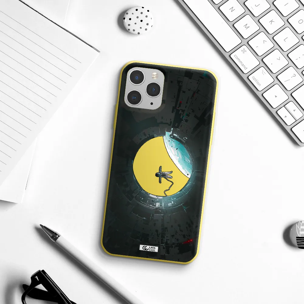a astronaut in a space station Apple iPhone 11 pro max Silicone canary yellow Case