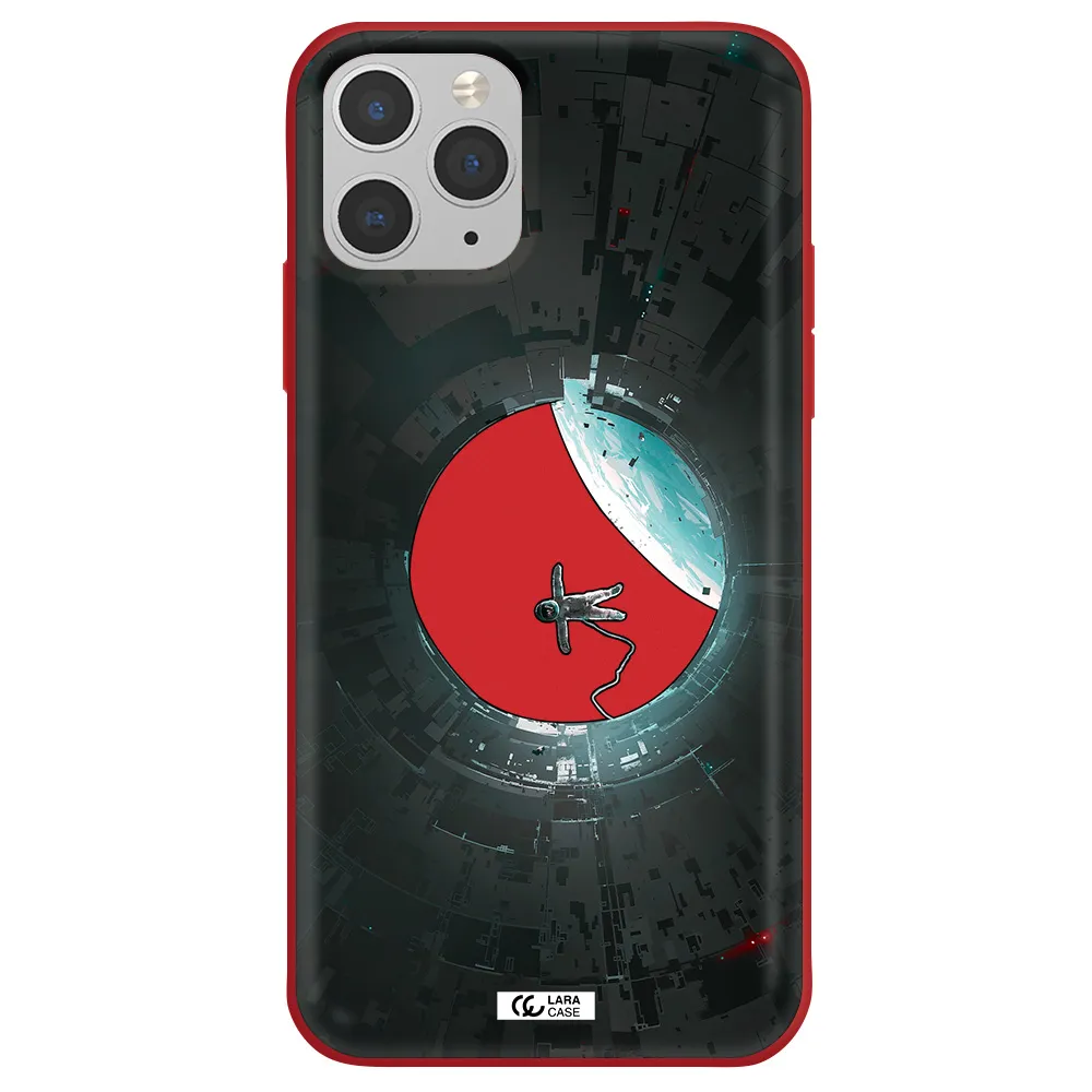 a astronaut in a space station Apple iPhone 11 pro max Silicone Imperial Red Case