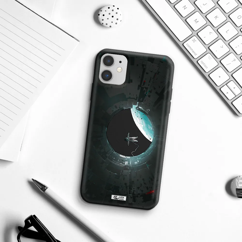 a astronaut in a space station Apple iPhone 11 Silicone black Case