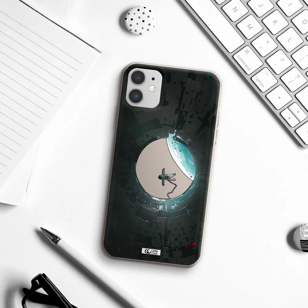 a astronaut in a space station Apple iPhone 11 Silicone Stone Case