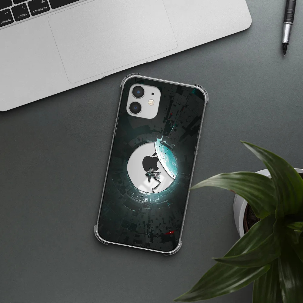 a astronaut in a space station Apple iPhone 12 Clear PC Case