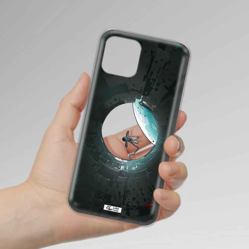 a astronaut in a space station Apple iPhone 12 Clear TPU Case