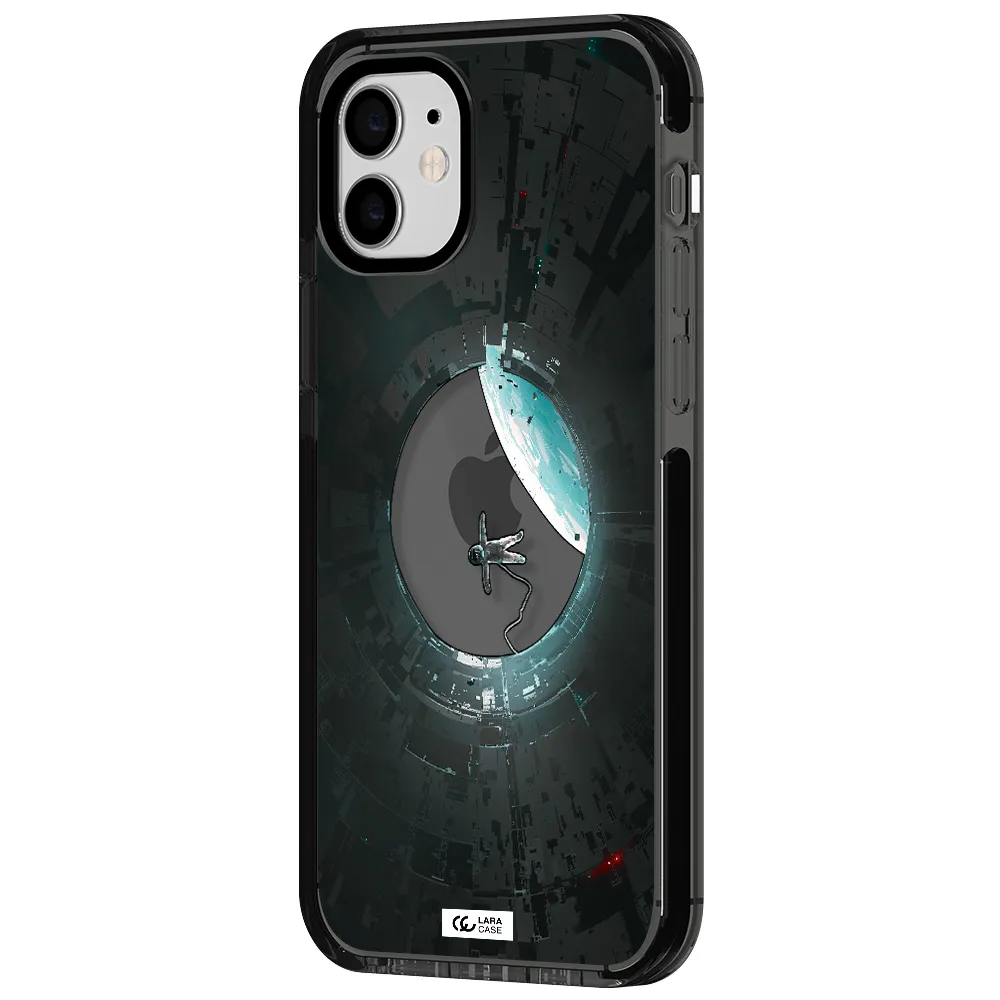 a astronaut in a space station Apple iPhone 12 impact Smoke Black Case