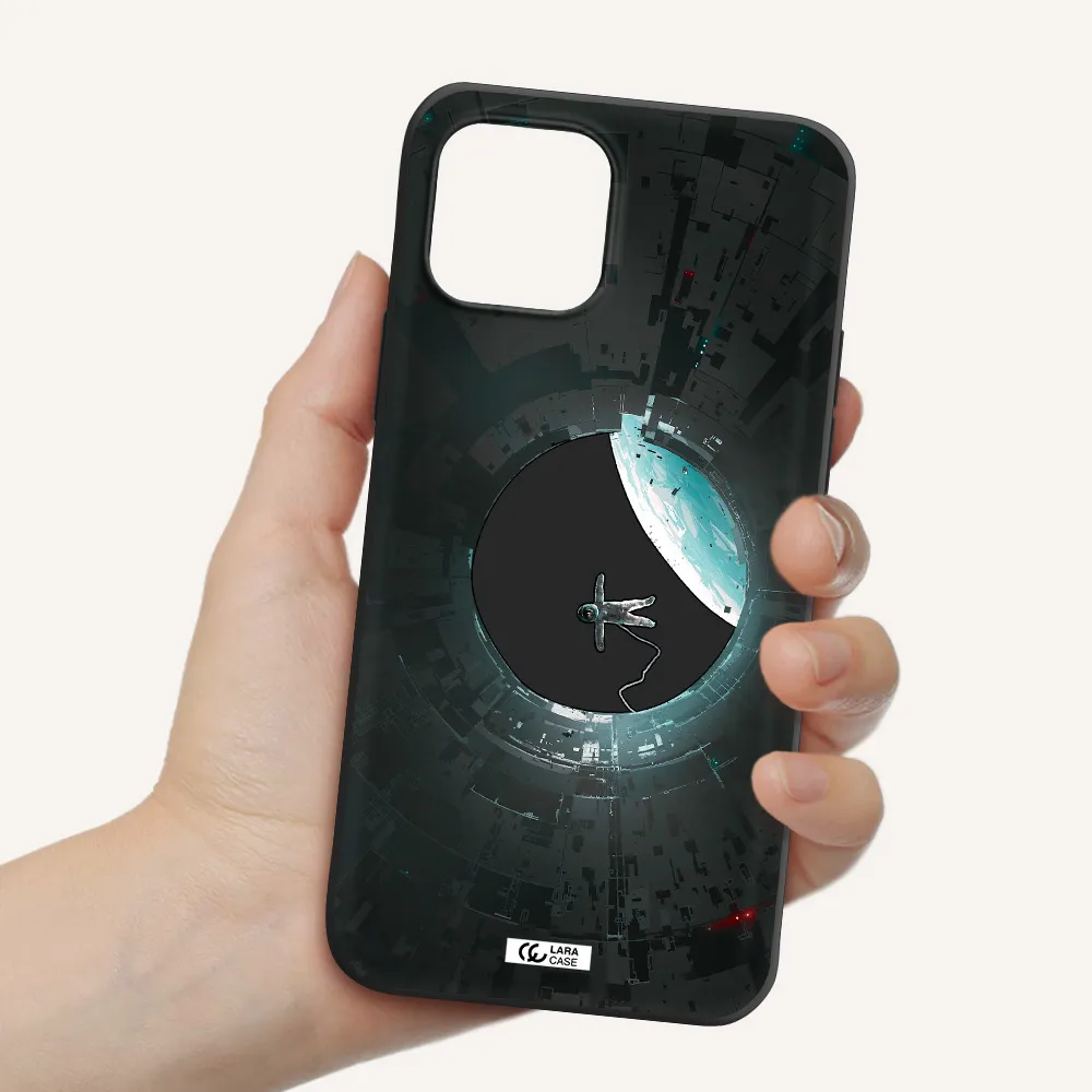 a astronaut in a space station Apple iPhone 12 mini Silicone black Case