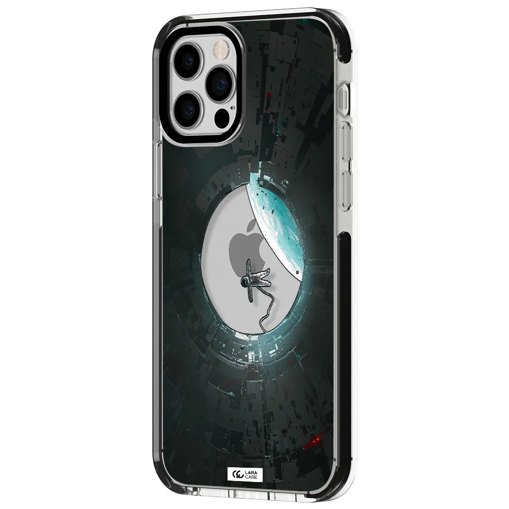 a astronaut in a space station Apple iPhone 12 pro impact black border Case