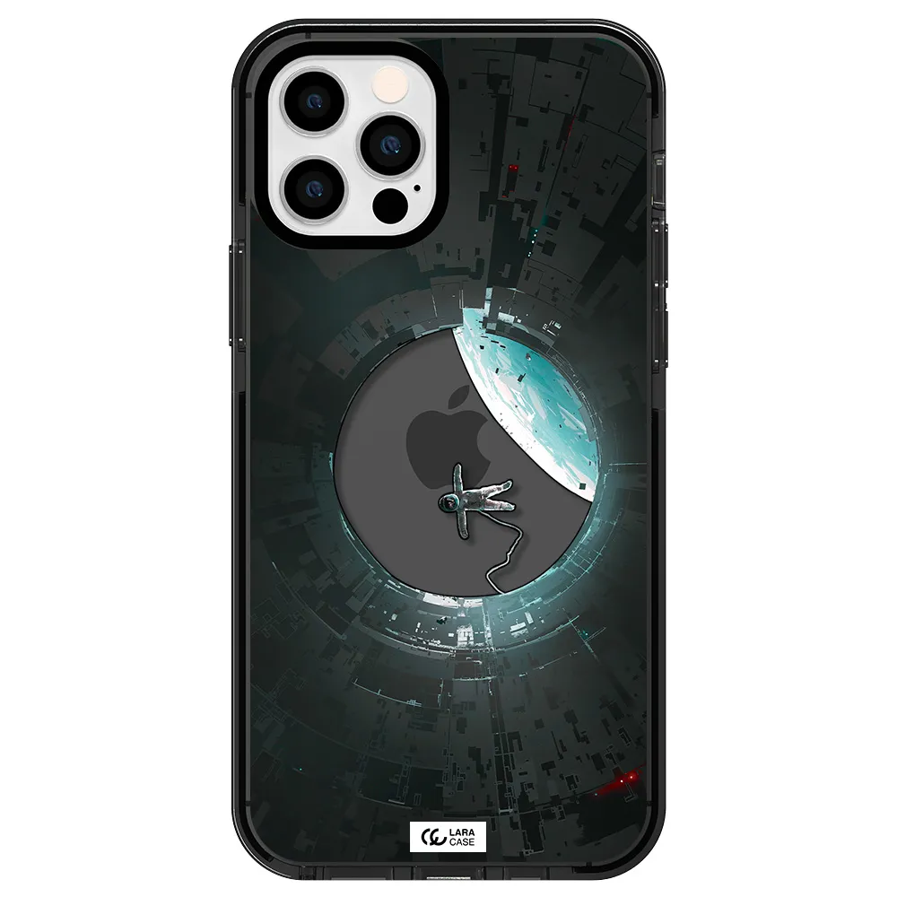 a astronaut in a space station Apple iPhone 12 pro impact Smoke Black Case