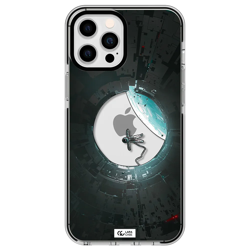 a astronaut in a space station Apple iPhone 12 pro max impact black border Case