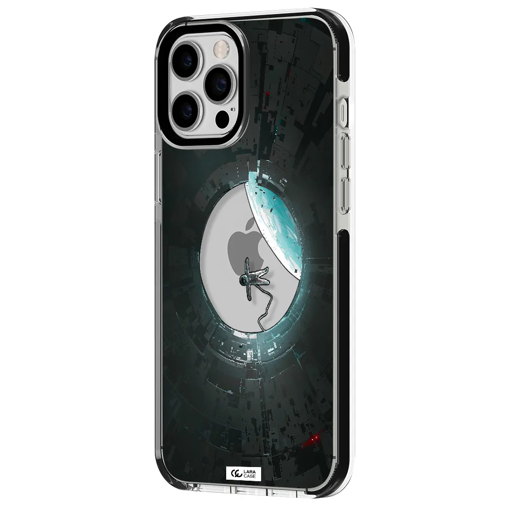 a astronaut in a space station Apple iPhone 12 pro max impact black border Case