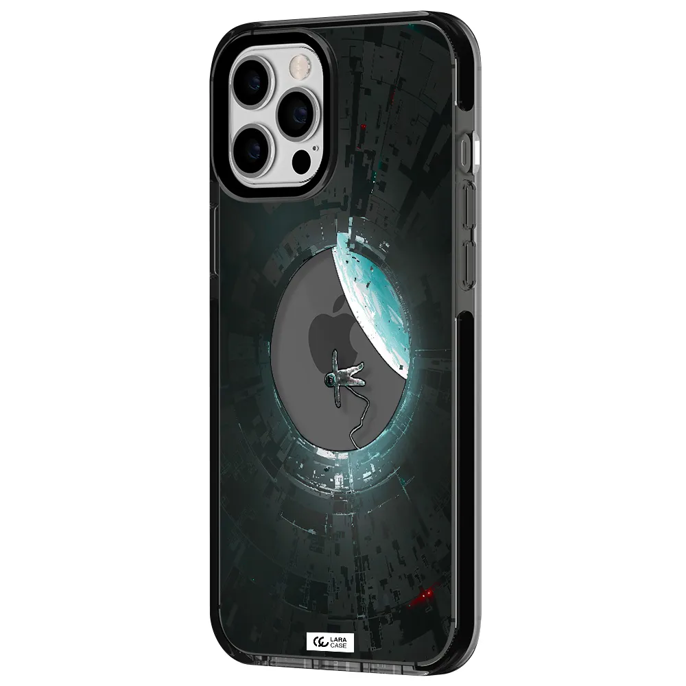 a astronaut in a space station Apple iPhone 12 pro max impact Smoke Black Case