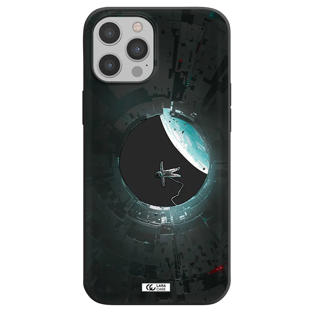 a astronaut in a space station Apple iPhone 12 pro max Silicone black Case