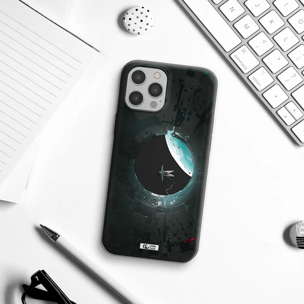 a astronaut in a space station Apple iPhone 12 pro max Silicone black Case
