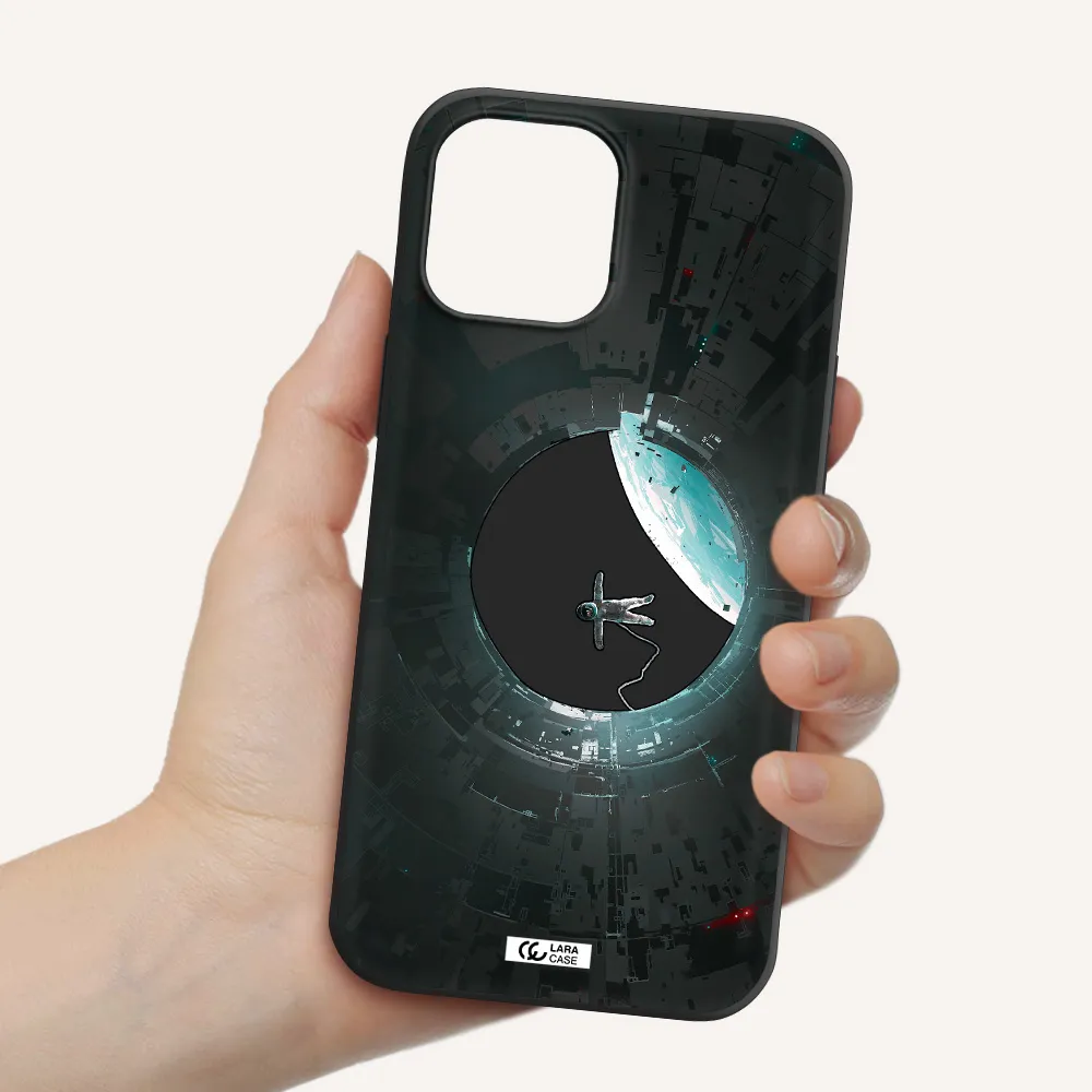 a astronaut in a space station Apple iPhone 12 pro Silicone black Case