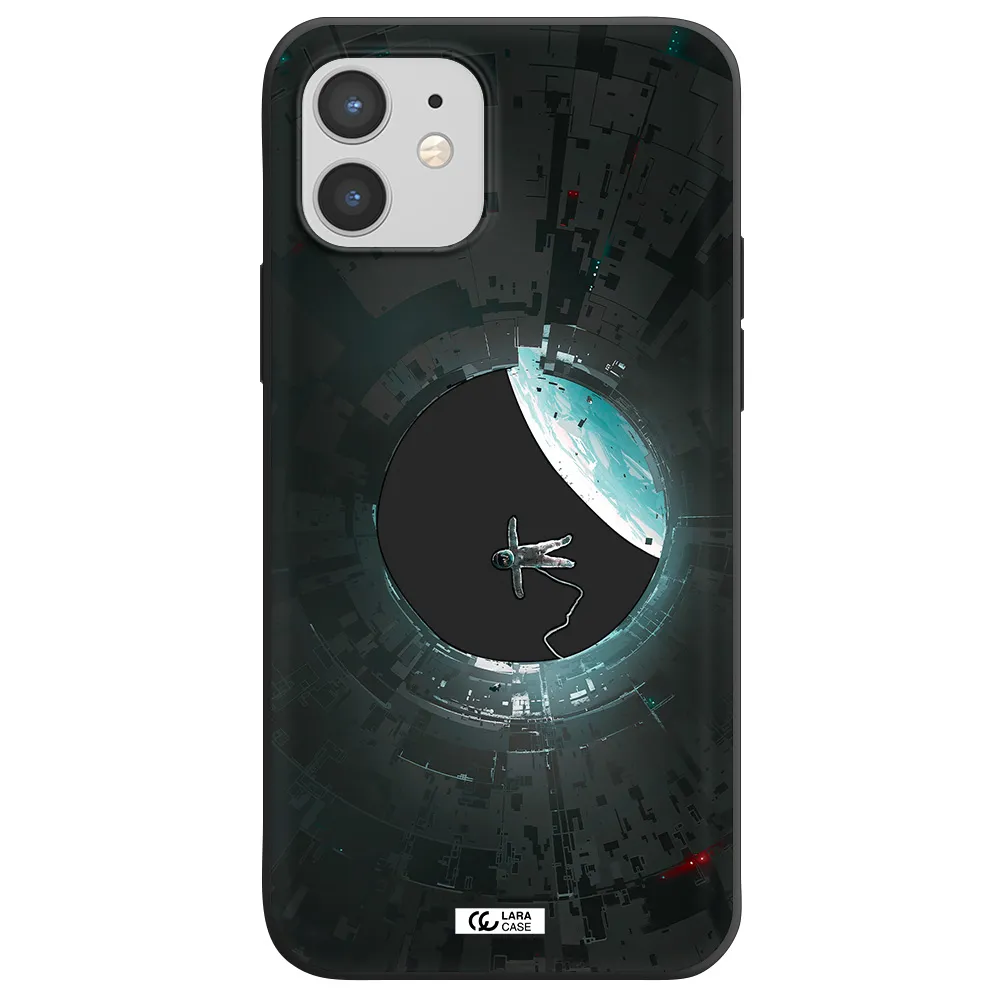 a astronaut in a space station Apple iPhone 12 Silicone black Case