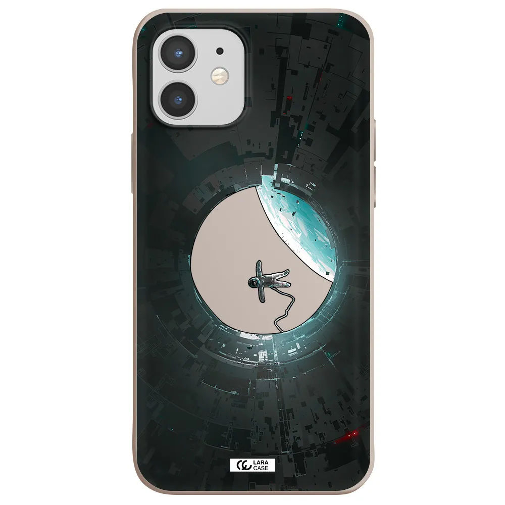 a astronaut in a space station Apple iPhone 12 Silicone Stone Case