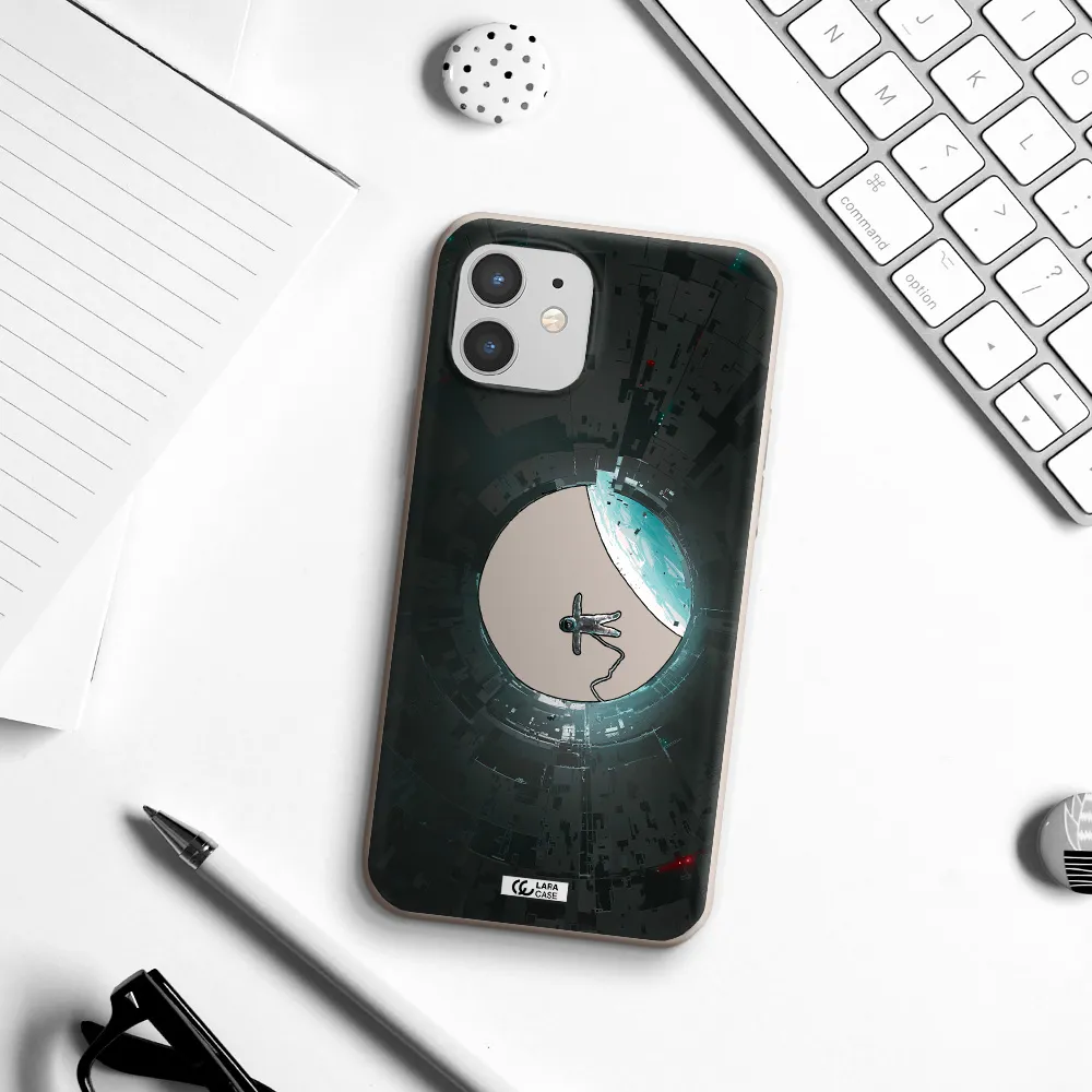 a astronaut in a space station Apple iPhone 12 Silicone Stone Case