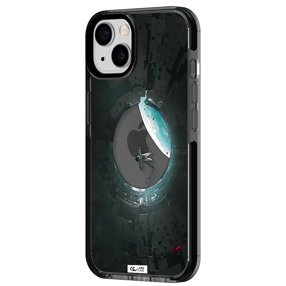 a astronaut in a space station Apple iPhone 13 impact Smoke Black Case