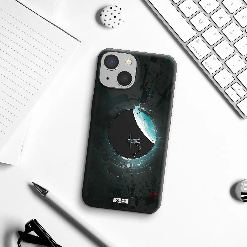 a astronaut in a space station Apple iPhone 13 mini Silicone black Case