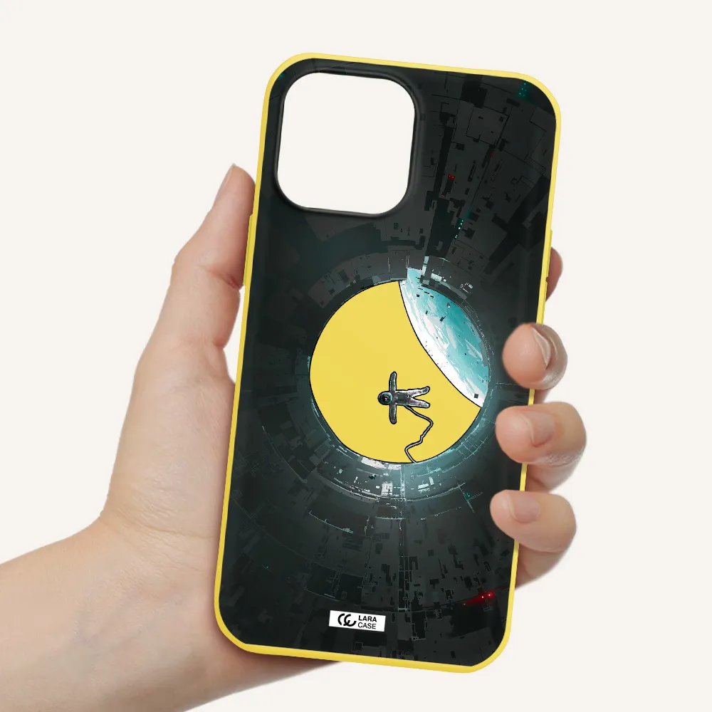a astronaut in a space station Apple iPhone 13 Pro Max Silicone canary yellow Case