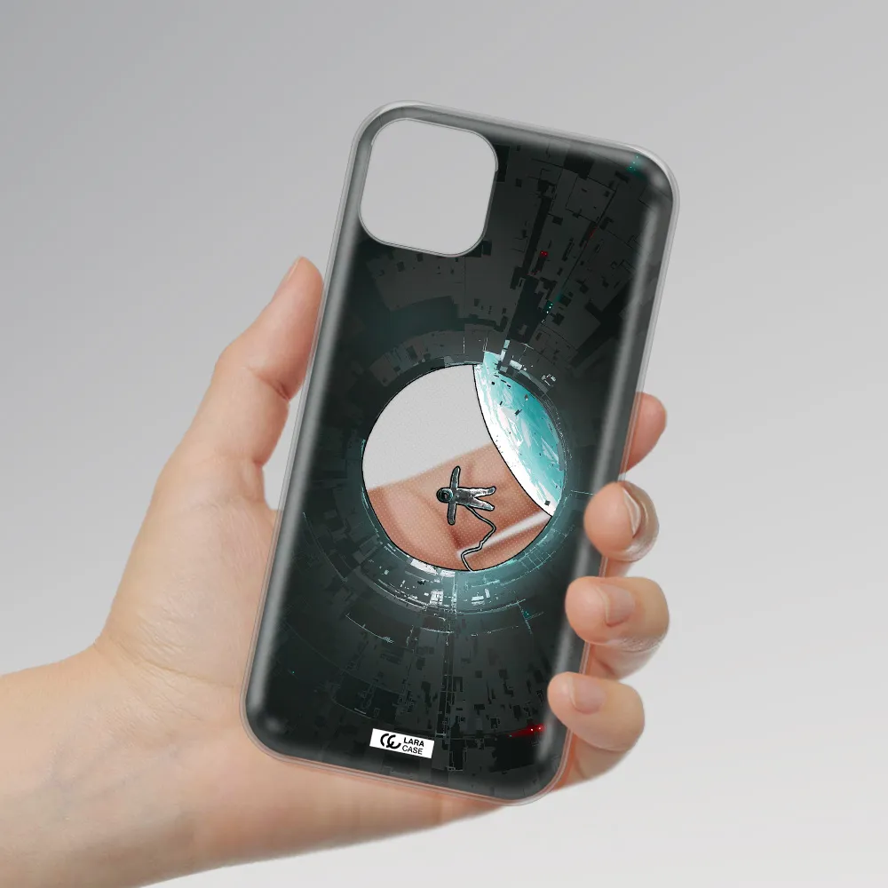 a astronaut in a space station Apple iPhone 14 plus Clear TPU Case