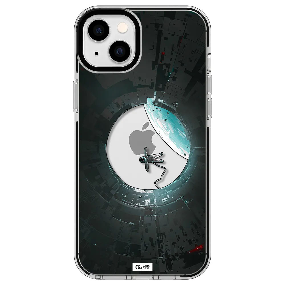 a astronaut in a space station Apple iPhone 14 plus impact black border Case