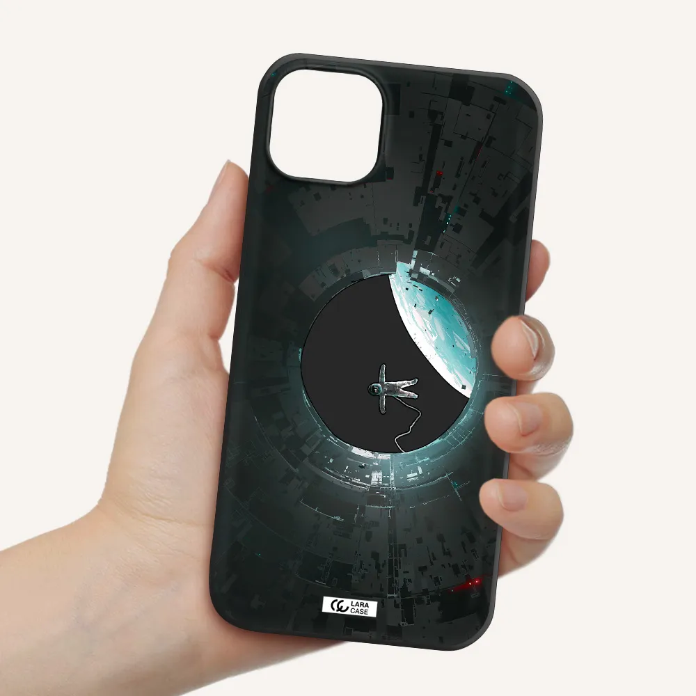 a astronaut in a space station Apple iPhone 14 plus Silicone black Case