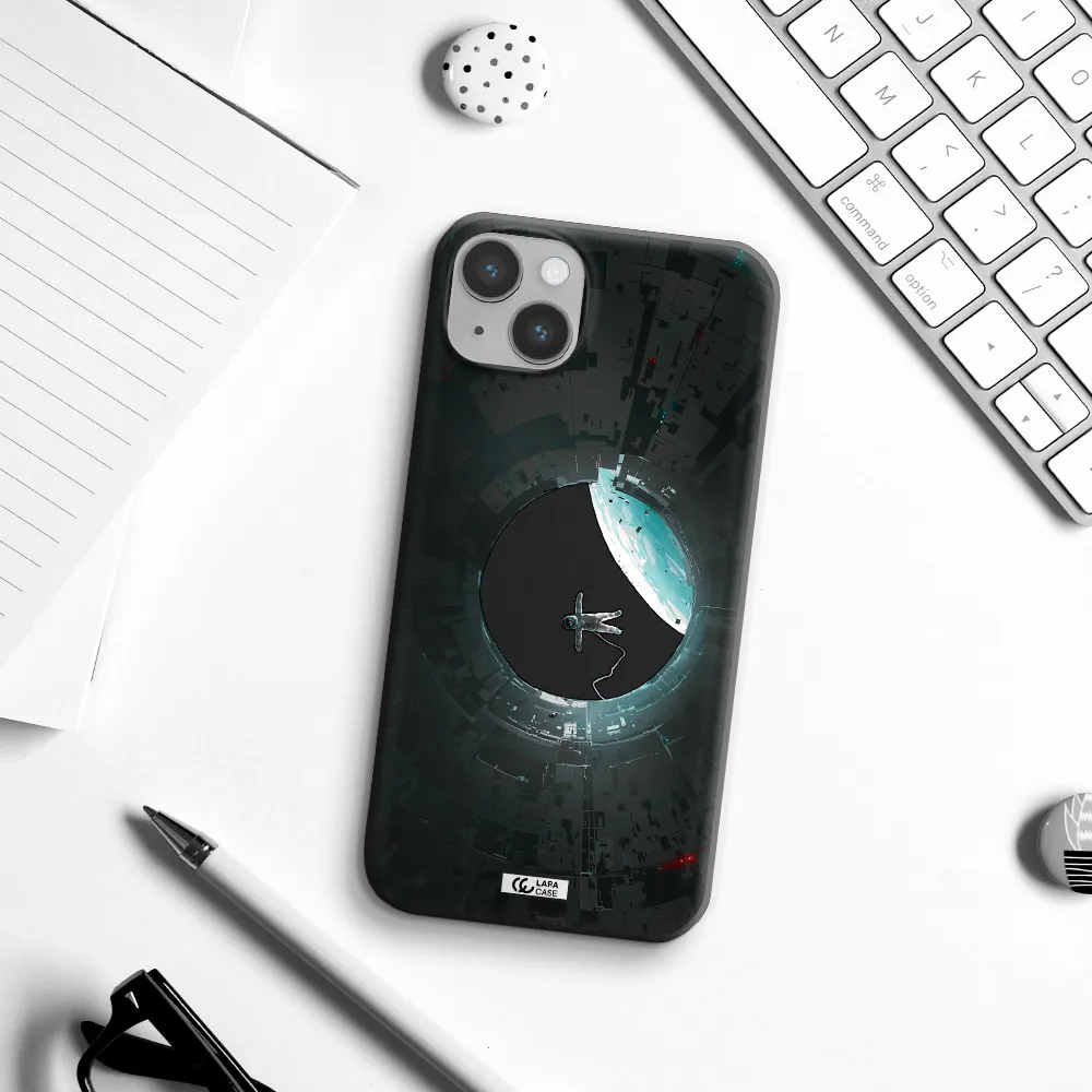 a astronaut in a space station Apple iPhone 14 plus Silicone black Case