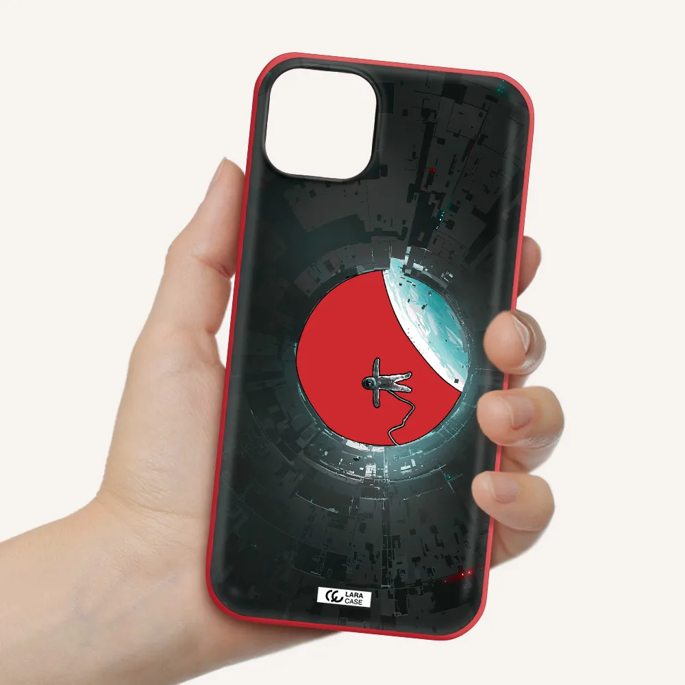 a astronaut in a space station Apple iPhone 14 plus Silicone Imperial Red Case