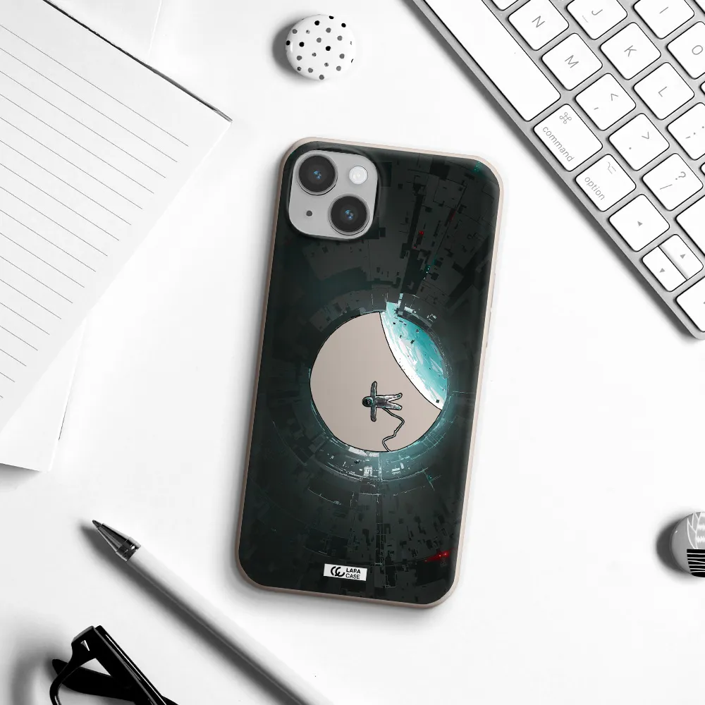 a astronaut in a space station Apple iPhone 14 plus Silicone Stone Case
