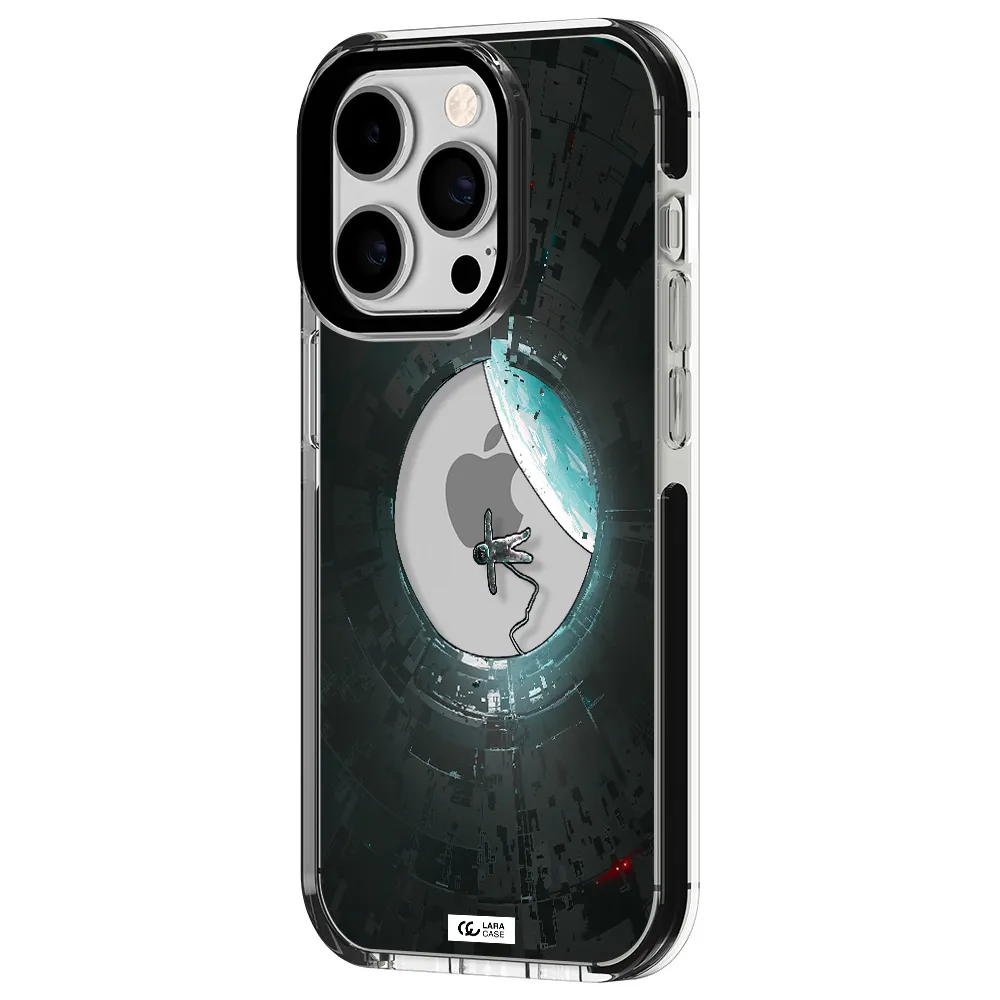 a astronaut in a space station Apple iPhone 14 pro impact black border Case