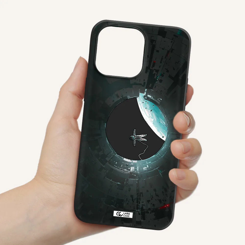 a astronaut in a space station Apple iPhone 14 pro max Silicone black Case