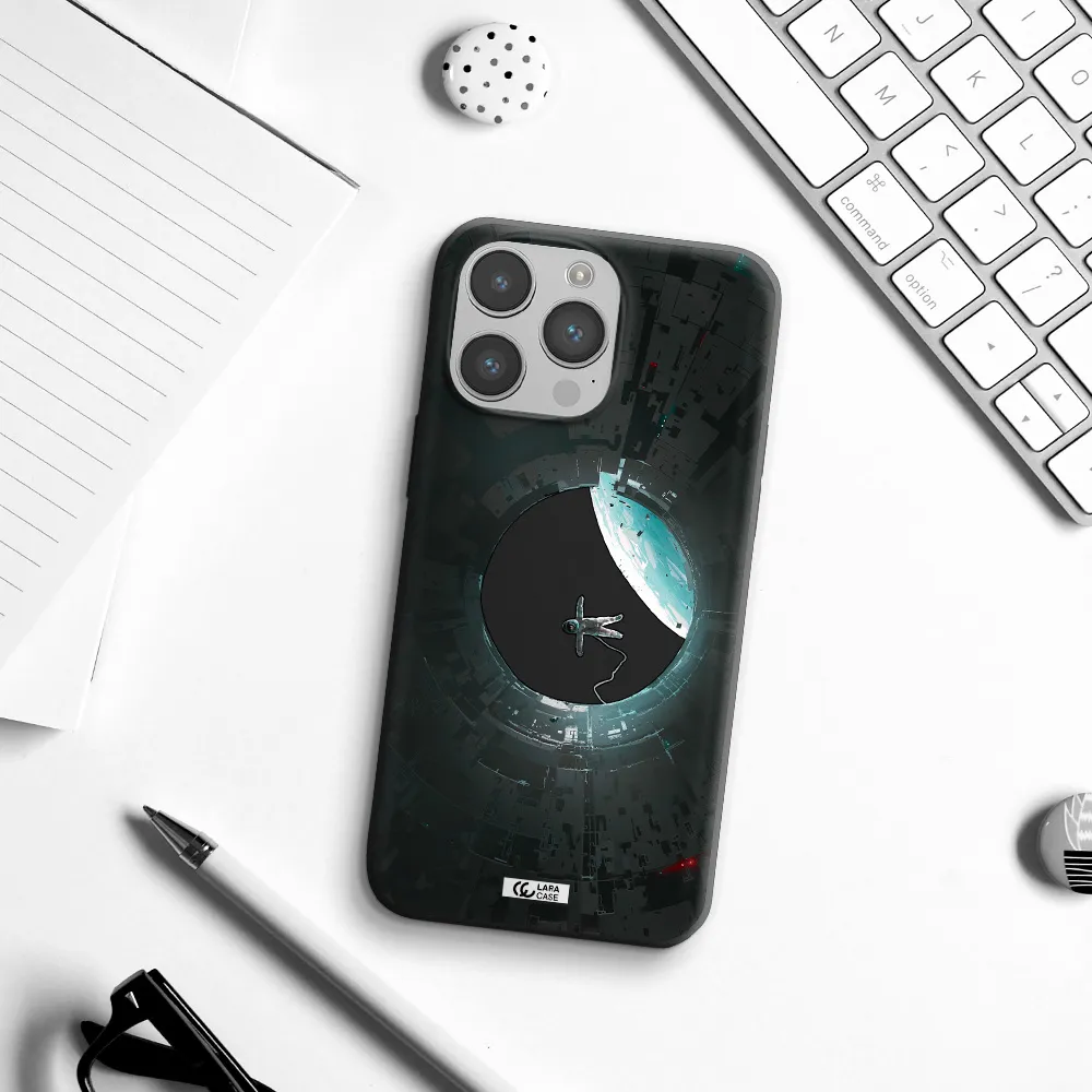 a astronaut in a space station Apple iPhone 14 pro Silicone black Case