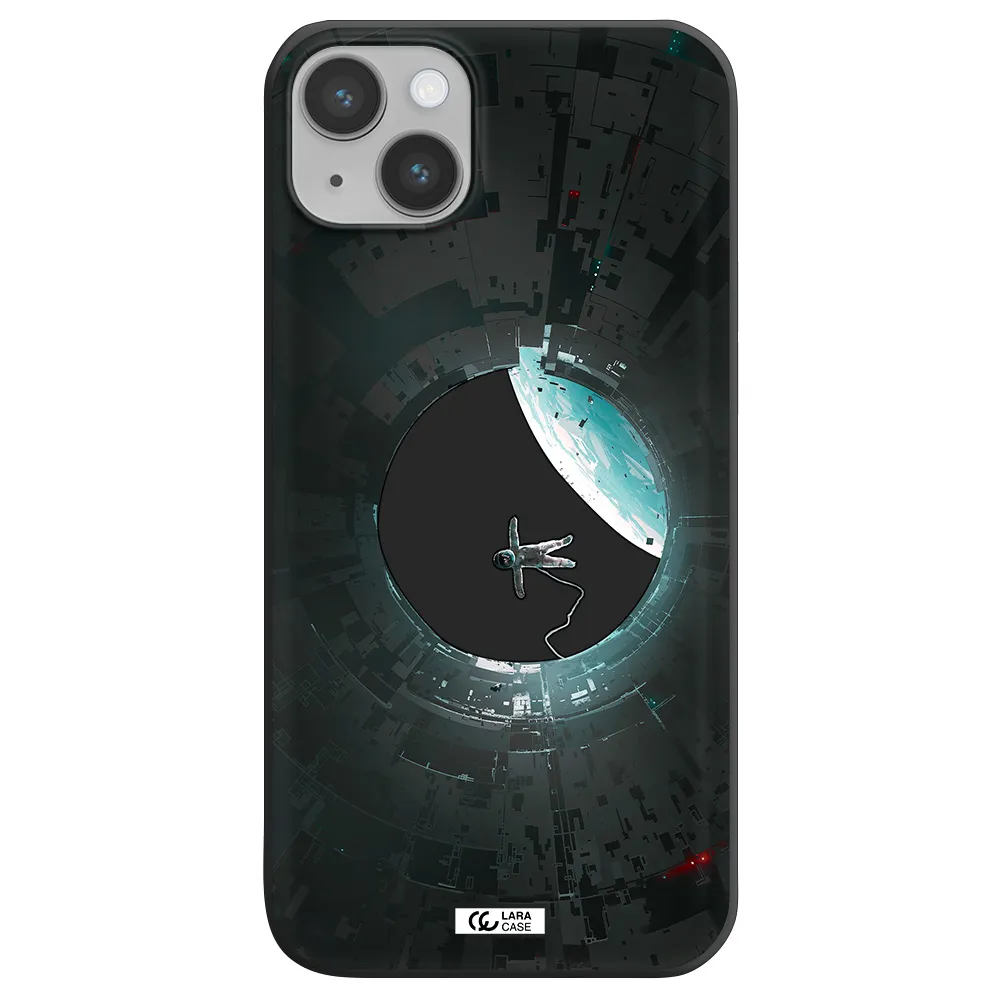 a astronaut in a space station Apple iPhone 14 Silicone black Case