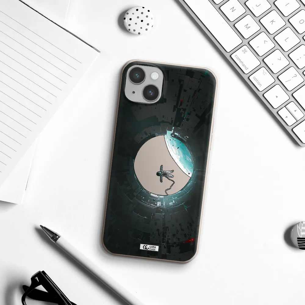 a astronaut in a space station Apple iPhone 14 Silicone Stone Case
