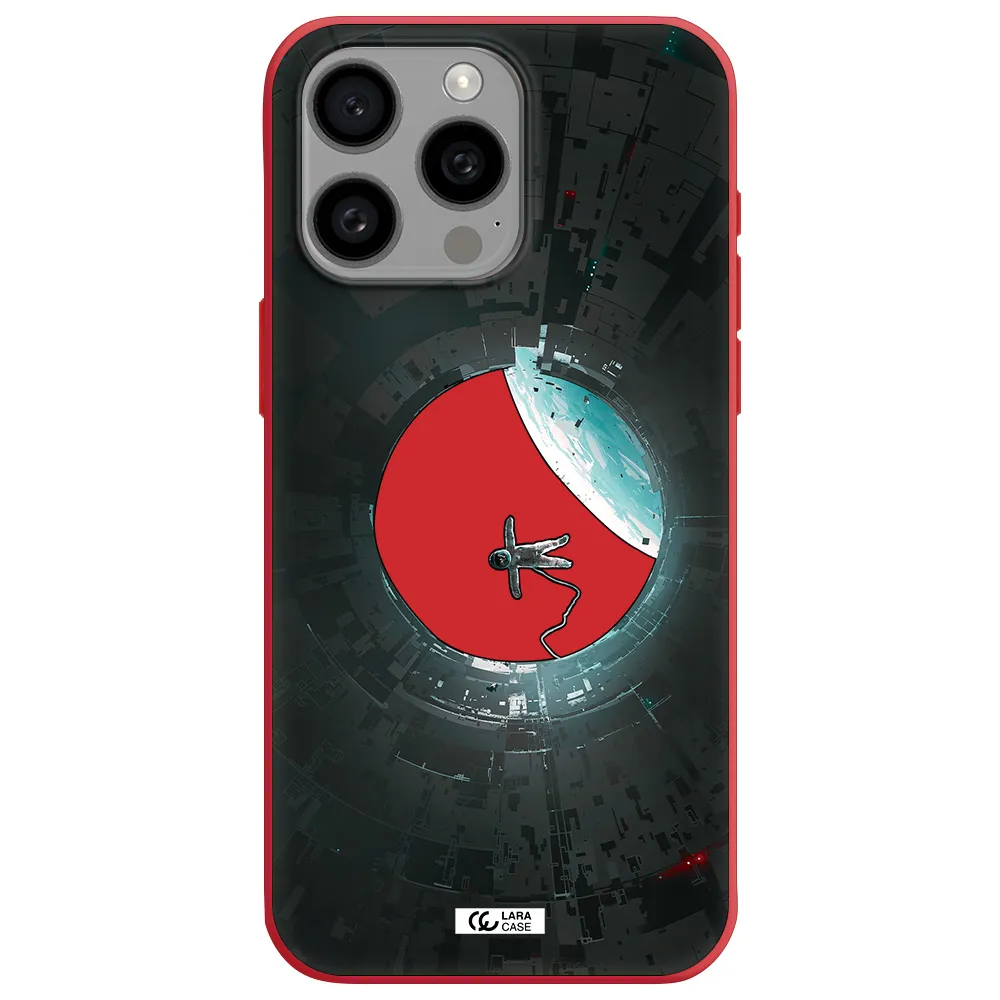 A Astronaut In A Space Station Apple Iphone 15 Pro Max Silicone Imperial Red Case