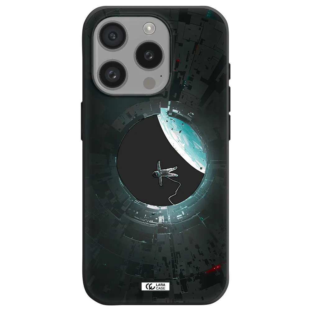 A Astronaut In A Space Station Apple Iphone 15 Pro Silicone Black Case