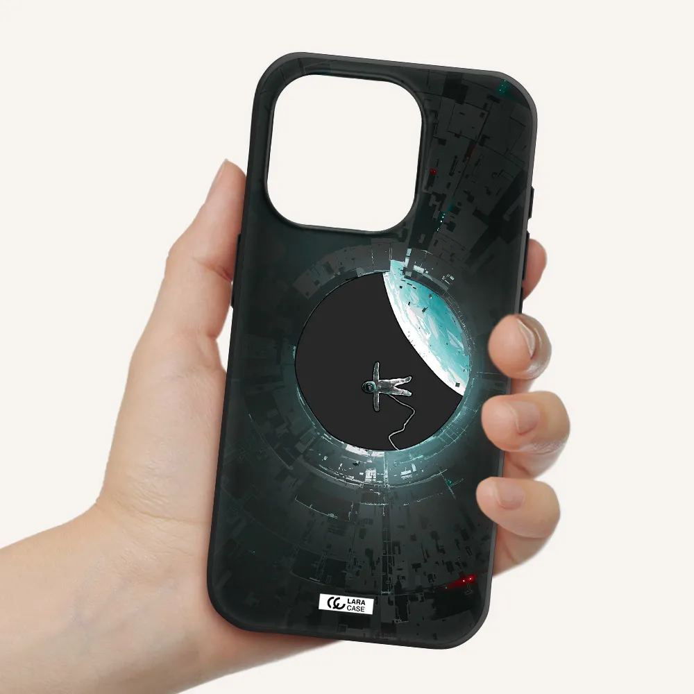 A Astronaut In A Space Station Apple Iphone 15 Pro Silicone Black Case