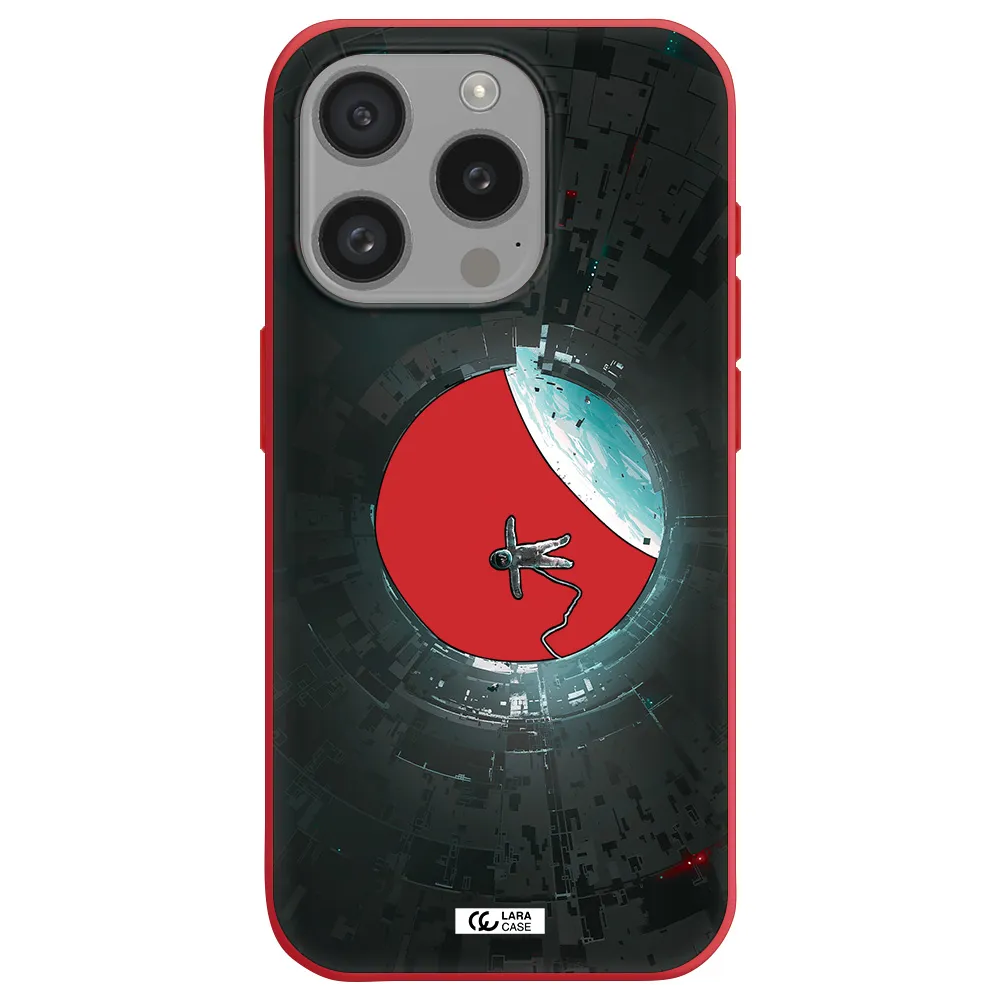 A Astronaut In A Space Station Apple Iphone 15 Pro Silicone Imperial Red Case