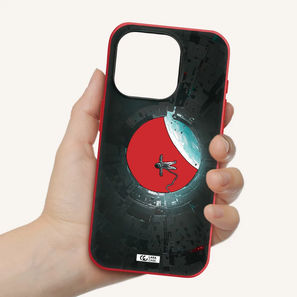 A Astronaut In A Space Station Apple Iphone 15 Pro Silicone Imperial Red Case